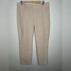 NWT J Crew Pastel Striped Pants Size 12 Pink Green Yellow Stretch Easter